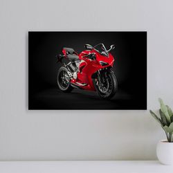 ducati panigale v2 sports motorcycle design movie poster, wall art film print, art poster for gift, home decor poster, (