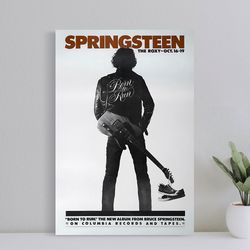 bruce springsteen born to run vintage poster, wall art canvas print, art poster for gift, home decor poster, love gifts