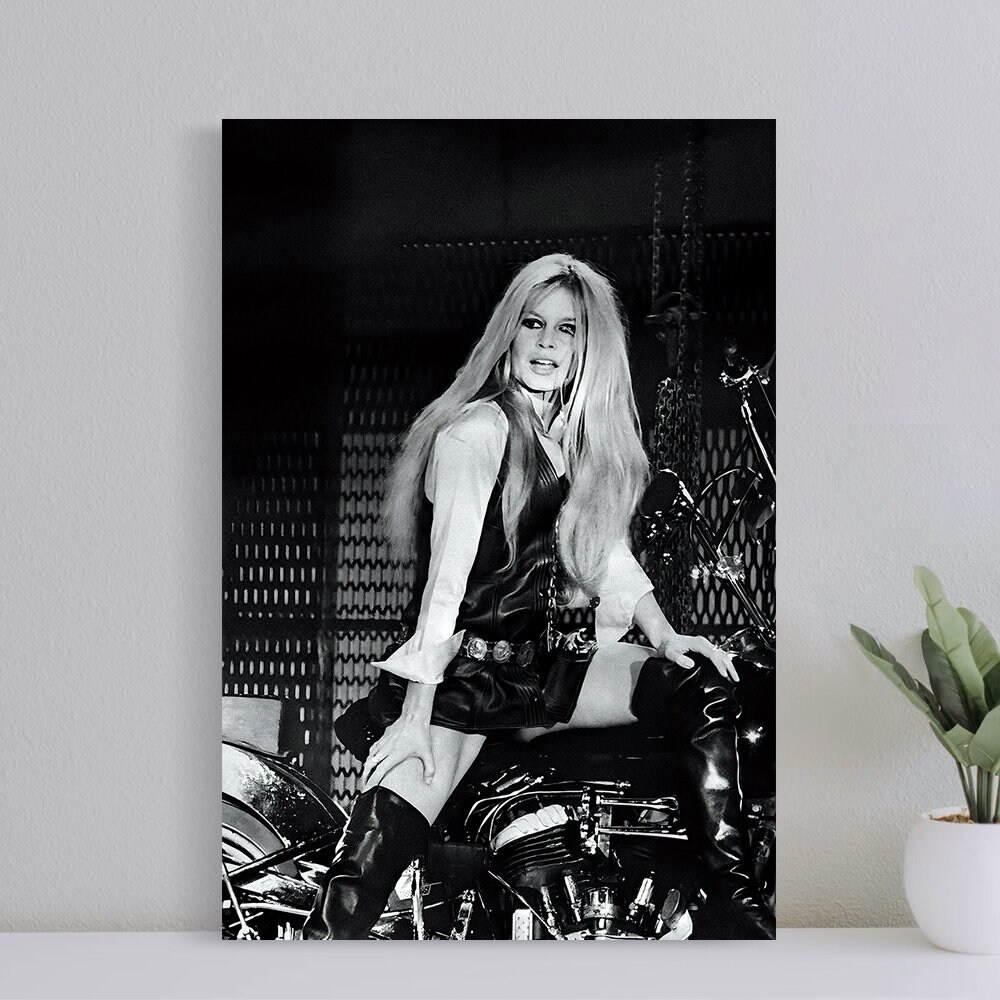 Brigitte Bardot Harley Davidson Vintage Poster, Wall Art Canvas Print, Art Poster for Gift, Home Decor Poster, Love Gifts (No Frame).jpg