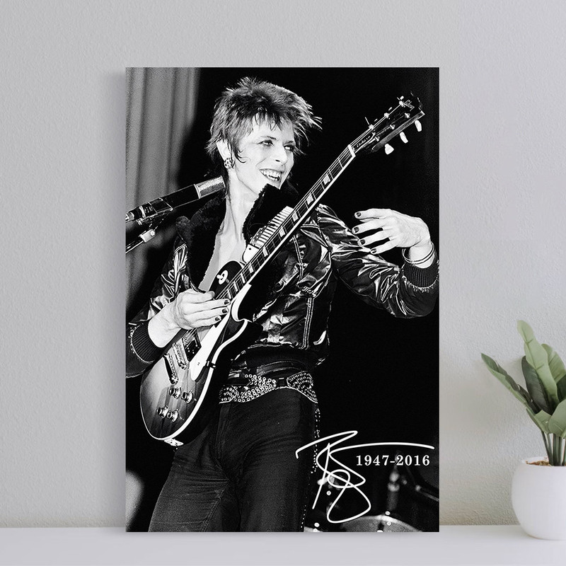 David Bowie Live Gibson Les Paul Guitar Poster, Wall Art Canvas Print, Art Poster for Gift, Home Decor Poster, Love Gifts (No Frame).jpg