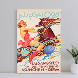 aufgalopp faschingsfest carnival munich vintage movie poster, wall art film print, art poster for gift, home decor poste