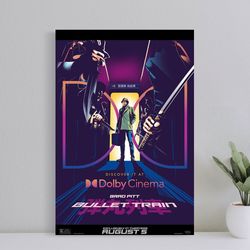 bullet train movie poster, wall art film print, art poster for gift, halloween decor poster, halloween gift for men post