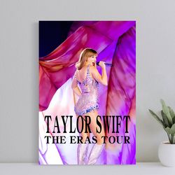custom taylor swift 2023 poster canvas, the eras tour concert poster, wall art print, art poster for gift, home decor po