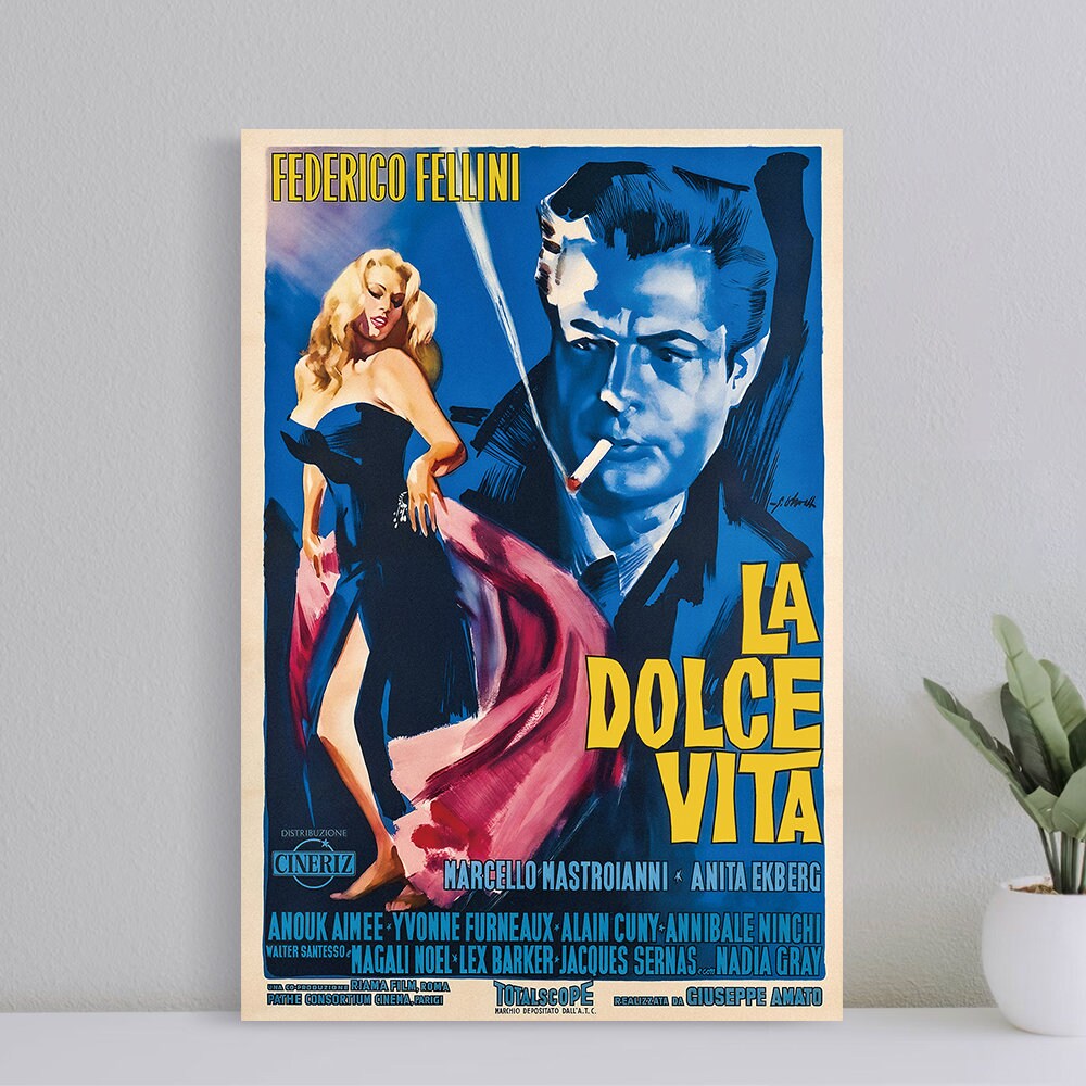 Federico Fellini La Dolce Vita Movie Vintage Poster, Wall Art Canvas Print, Art Poster for Gift, Home Decor Poster, Love Gifts (No Frame).jpg