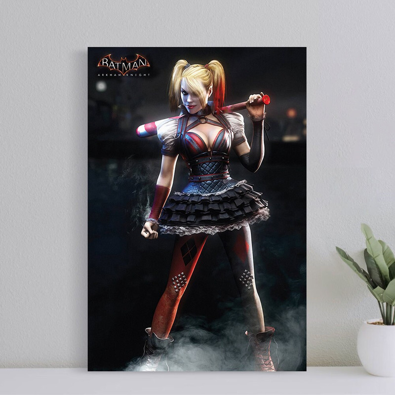 Harley Quinn Batman Arkham Knight Video Game Poster, Wall Art Canvas Print, Art Poster for Gift, Home Decor Poster, Love Gifts (No Frame).jpg