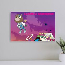 kanye west graduation poster, wall art film print, art poster for gift, halloween decor poster, halloween gift for men p