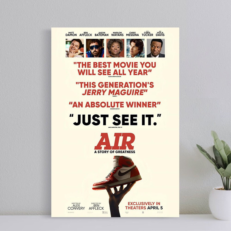 Air Movie Poster, Air 2023 Film Print, Wall Art Film Print, Art Poster for Gift, Halloween Decor Poster, halloween gift for men, (No Frame).jpg