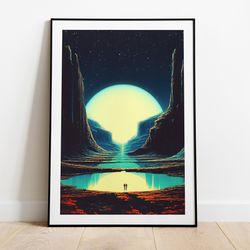 never lost with you sci-fi poster space art retro futurism astronaut surreal collage vintage space travel cosmic