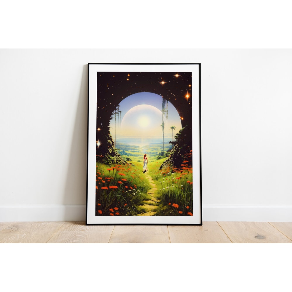 Paradise Retro Space Art Vintage Collage Sci-fi Poster Cosmic Art Retro Futuristic Design Premium Poster Wall Art Decor.jpg