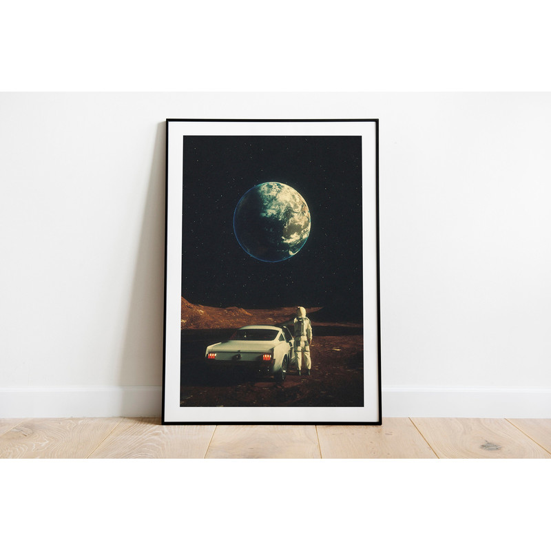Far From Home Sci-Fi Art Retro Futurism Poster Space Art Mars Art Cosmic Art Vintage Collage Premium Poster Wall Art Decor.jpg