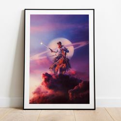 the victor cosmic art retro futuristic art vintage western sci-fi collage art space adventure retro cowboy dreamy