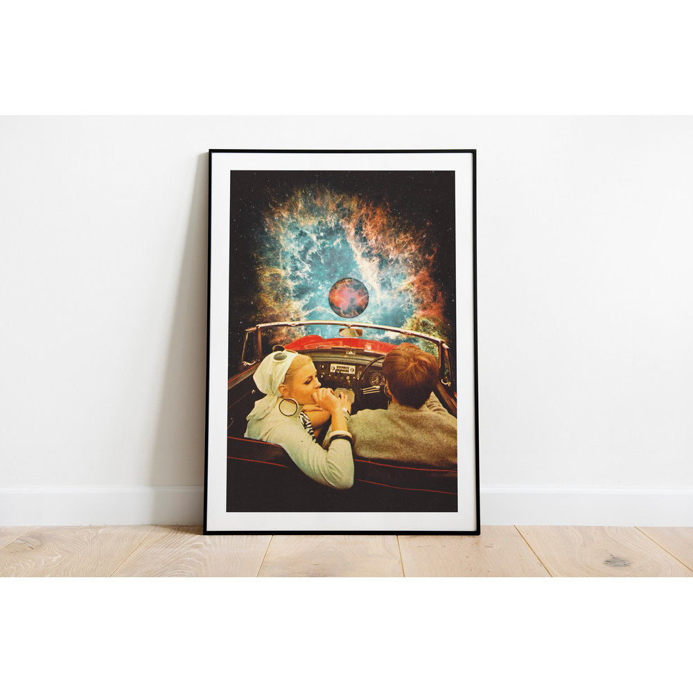 Space Riders Retro Futuristic Collage Art Sci-Fi Wall Art Cosmic Vintage Wall Decor Space Travel Surrealist Art Print Retro Art.jpg