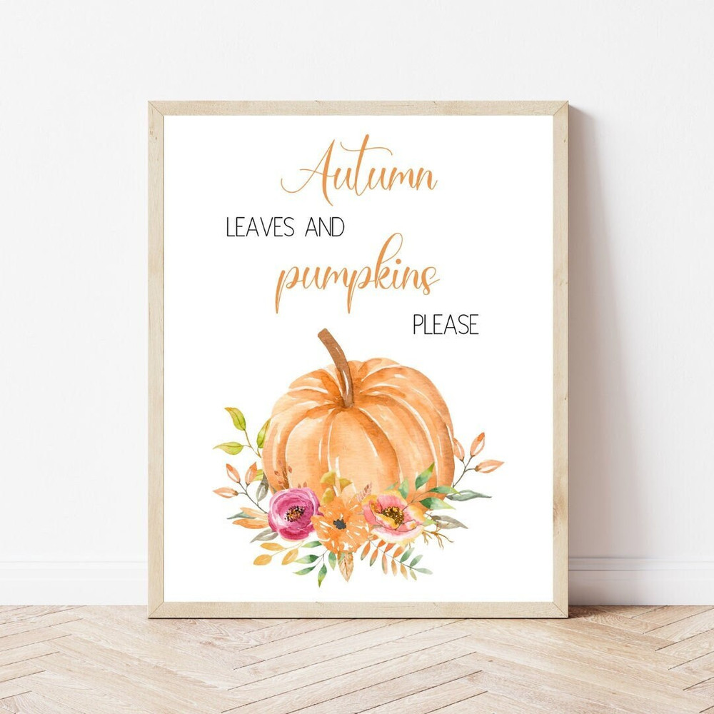 Fall prints wall art Fall printables Watercolor floral autumn decorations Fall decor Digital downloadable print Printable wall art 8x10.jpg