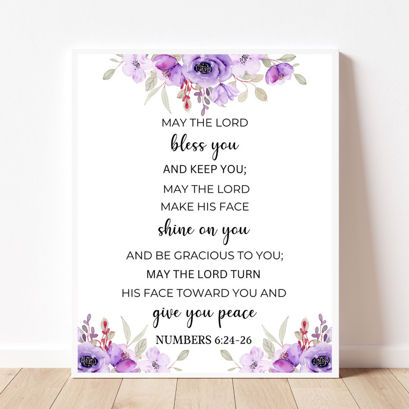 May the Lord bless you and keep you printable Scripture print Numbers 624-26 Bible verse print Watercolor bible verse wall art Christian.jpg