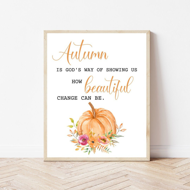 Fall printable wall art 8x10 Fall print Thanksgiving decor Fall decor download Autumn print Watercolor pumpkin Fall sign Autumn favorites.jpg