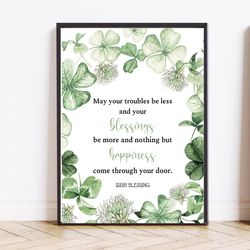 irish blessing prints shamrock print st patrick day prints irish printable irish home decor st patrick printable wall ar