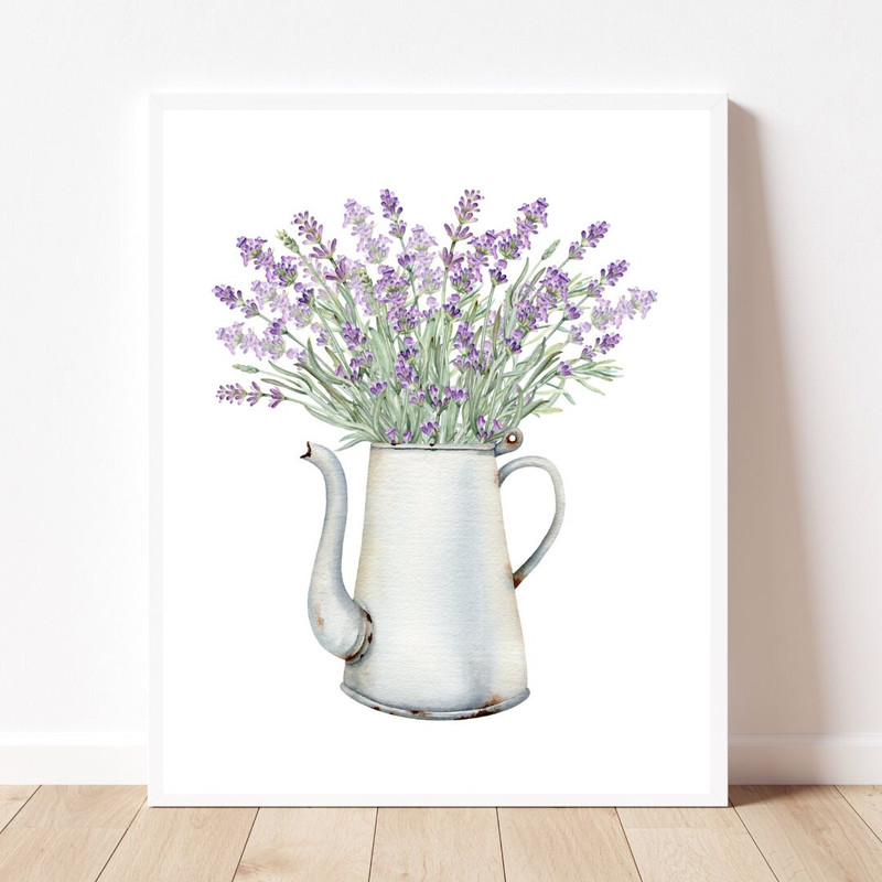Lavender print Lavender art print Farmhouse decor Lavender printable Lavender print download wall art Modern minimalist flower print decor.jpg