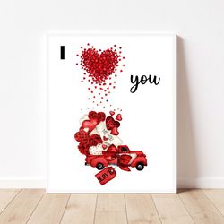 valentines day 3d hearts print i love you valentines day red truck with hearts print valentines day sign valentines day