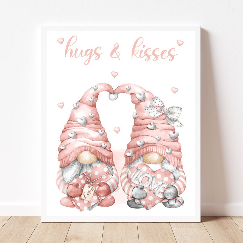 Valentines day sublimation design Valentines day sublimation graphic Png file for transfers or sublimation Watercolor gnomes for Valentines.jpg