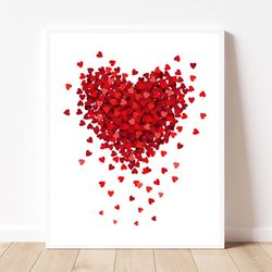 valentines day 3d red pink heart print heart valentine printable art valentines gift watercolor valentines prints romant
