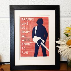bruce springsteen original lino print