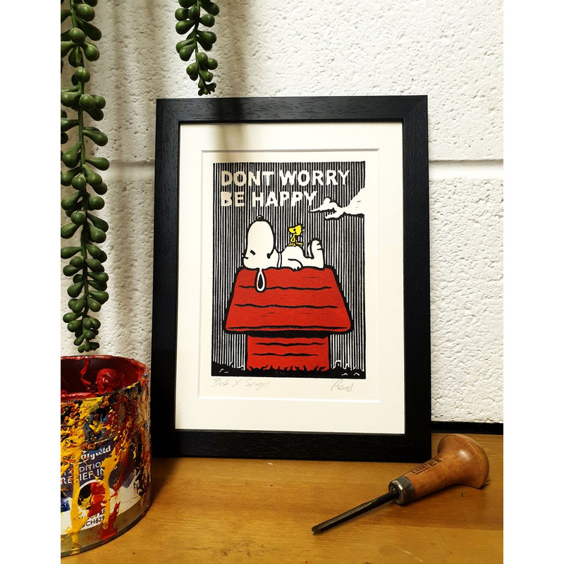 Snoopy and Bob Mcferrin Original Lino Print.jpg