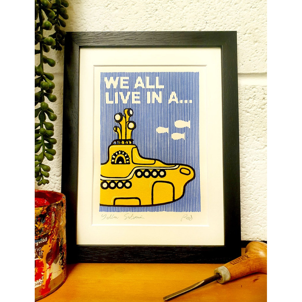 Beatles Yellow Submarine - Original Lino Print.jpg