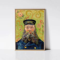 vincent van gogh postman joseph roulin impressionist painting man portrait print printable wall art digital download