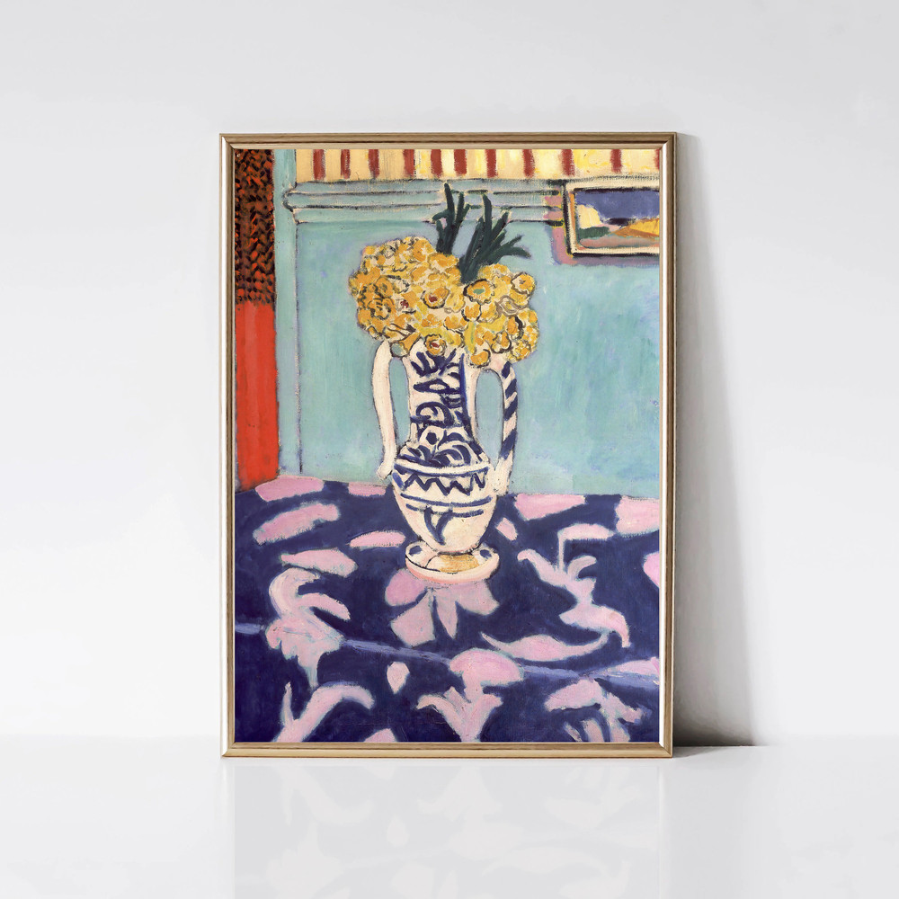 Henry Matisse Blue and Pink Carpet  Modern Art Print  Fauvist Painting  Flower Print  Printable Wall Art  Digital Download.jpg