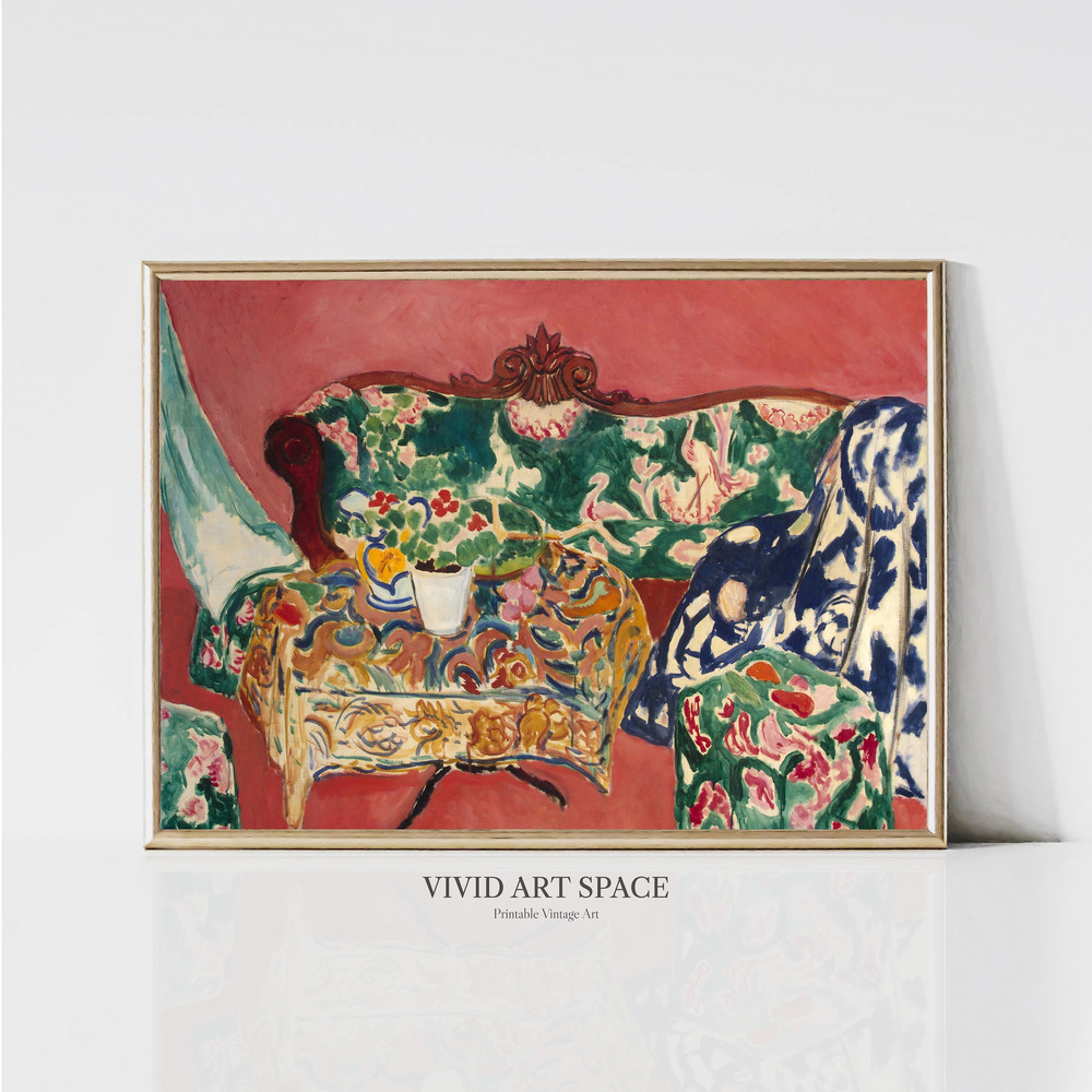 Henri Matisse Seville Still Life  Fauvism Interior Painting Print  Modern Red Art Print  Printable Wall Art  Digital Download.jpg