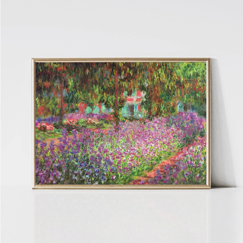 Claude Monet Garden at Giverny Impressionist Landscape Painting Garden Print Flowers Print Monet Wall Art Digital Download.jpg
