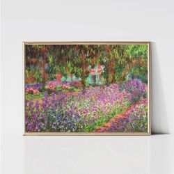 Claude Monet Garden at Giverny  Impressionist Landscape Painting  Garden Print  Flowers Print  Monet Wall Art  Digital D