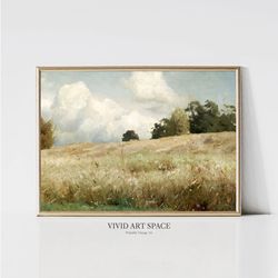 cornfield painting vintage landscape painting country meadow print farmhouse wall decor printable wall art digital