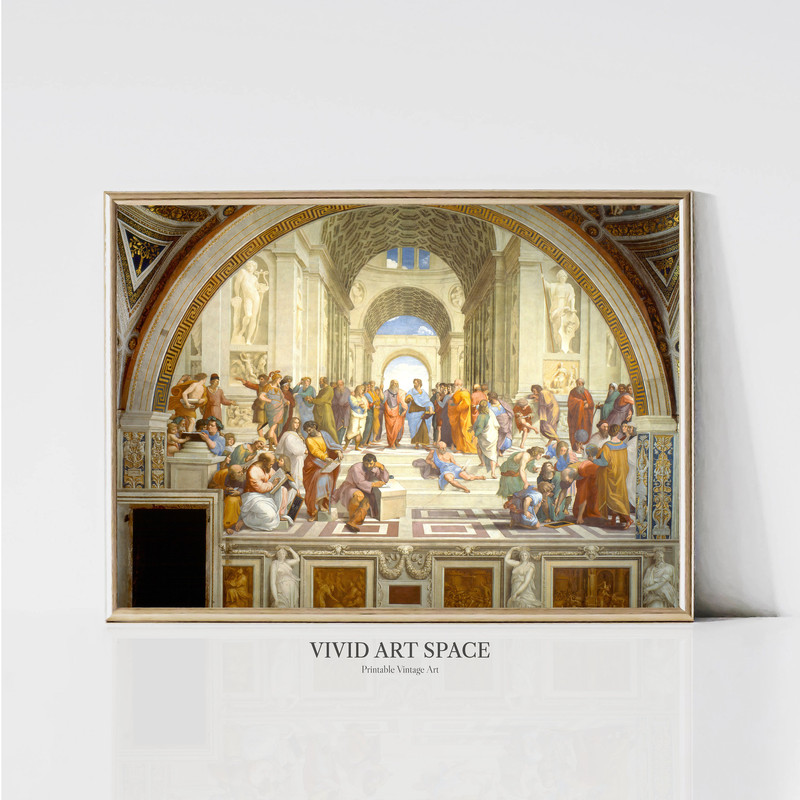 The School of Athens by Raphael Renaissance Art Print Famous Painting Classic Art Print Printable Wall Art Digital Download.jpg