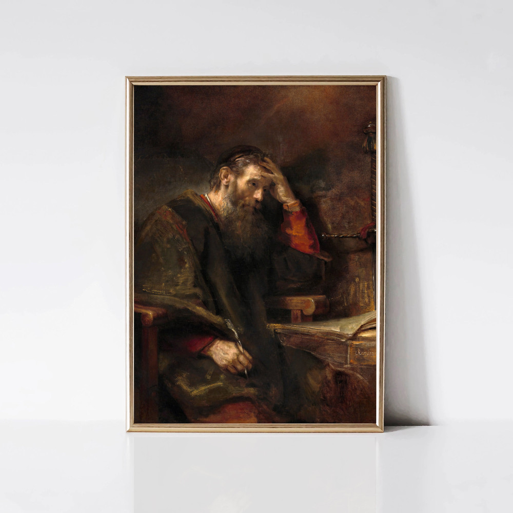 Apostle Paul by Rembrandt Dark Academia Print Classical Art Print Baroque Painting Print Printable Wall Art Digital Download.jpg