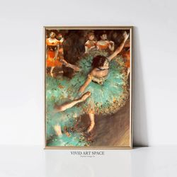 edgar degas green dancer impressionist ballerina portrait painting ballet dance art print printable wall art digital