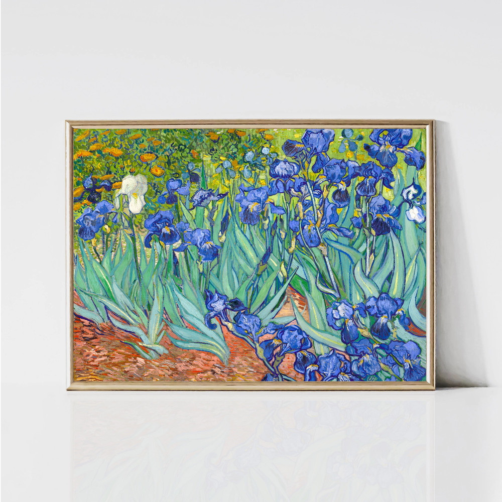 Irises by Vincent van Gogh  Impressionist Floral Painting Print  Flowering Garden Art Print  Printable Wall Art  Digital Download.jpg