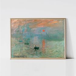 Claude Monet Impression Sunrise  Impressionist Landscape Painting  Abstract Art Print  Sea Print  Monet Wall Art  Digita
