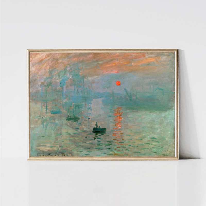 Claude Monet Impression Sunrise Impressionist Landscape Painting Abstract Art Print Sea Print Monet Wall Art Digital Download.jpg