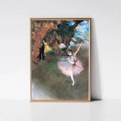 edgar degas star dancer on stage impressionist ballerina portrait painting dance art print printable wall art digita
