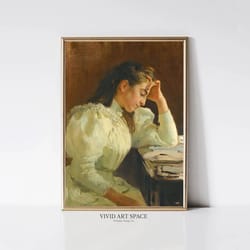 neapolitan woman vintage woman portrait painting print victorian art print moody wall art printable wall art digita