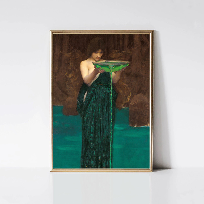 Circe Invidiosa by John William Waterhouse Pre-Raphaelite Art Print Woman Portrait Painting Printable Wall Art Digital Download.jpg
