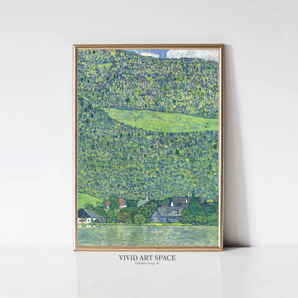 Gustav Klimt Litzlberg am Attersee (Vertical) Symbolist Landscape Painting Modern Art Print Printable Wall Art Digital Download.jpg