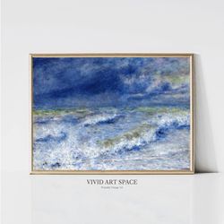 Pierre-Auguste Renoir The Wave  Impressionist Landscape Painting  Blue Sea Print  Ocean Print  Printable Wall Art  Digit