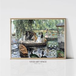 Pierre-Auguste Renoir La Grenouillere  Impressionist Landscape Painting  Vintage Boating Print  Printable Wall Art  Digi