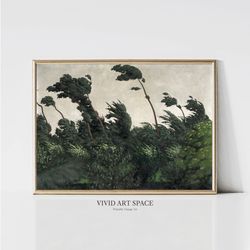 the wind vintage landscape print rustic country poster moody painting farmhouse wall decor printable wall art digi