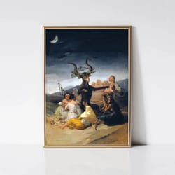 francisco goya, witches sabbath classical painting classic art print romanticism devil print printable wall art dig