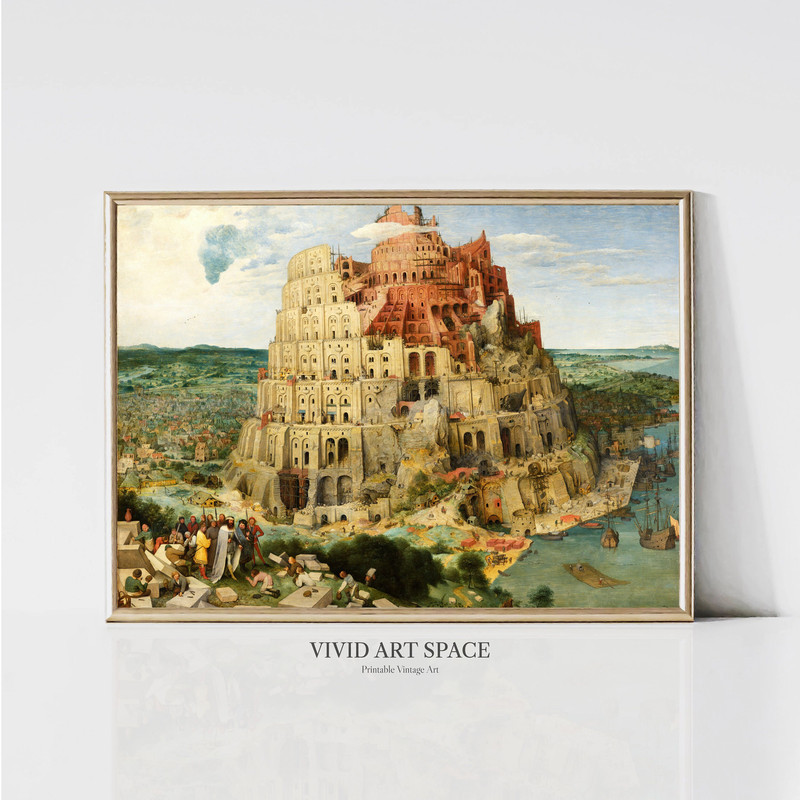 The Tower of Babel, Pieter Bruegel the Elder Renaissance Classical Painting Classic Art Print Digital Download Printable Wall Art.jpg