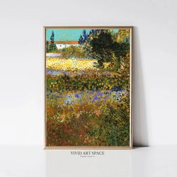 vincent van gogh flowering garden in arles impressionist landscape painting flower bloom print printable wall art di