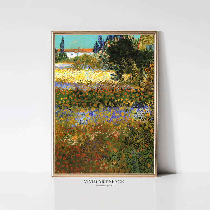Vincent van Gogh Flowering Garden in Arles Impressionist Landscape Painting Flower Bloom Print Printable Wall Art Digital Download.jpg